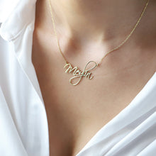 Load image into Gallery viewer, Custom Name Necklace by SilverGoldandRose - Elegant Gold Calligraphy Font
