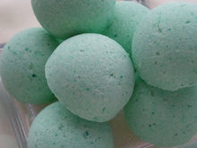 Load image into Gallery viewer, 14 bath bombs 1 oz each (Rosemary Mint) gift bag bath fizzies, great for dry skin, shea, cocoa, 7 ultra rich oils
