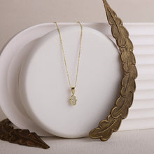Load image into Gallery viewer, Hamsa Charm Necklace - 14K Gold Hand of Fatima with Pave CZ Diamonds, Dainty Layered Protection Jewelry