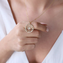Load image into Gallery viewer, Mandala Necklace - Gold Sacred Geometry Seed of Life - Spiritual Jewelry for Yoga Lovers in Sterling Silver, Rose, and Gold