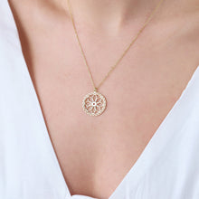 Load image into Gallery viewer, Mandala Necklace - Gold Sacred Geometry Seed of Life - Spiritual Jewelry for Yoga Lovers in Sterling Silver, Rose, and Gold