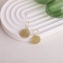 Load image into Gallery viewer, Radiant Flower of Life Earrings: Exquisite Gold, Rose, and Sterling Silver Design