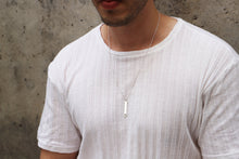 Load image into Gallery viewer, Custom Initial Bar Necklace with Curb Chain