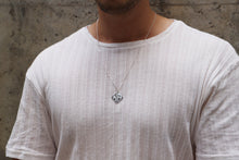 Load image into Gallery viewer, Custom Silver Two Initial Monogram Necklace for Men with Curb Chain
