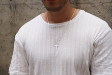 Load image into Gallery viewer, Sterling Silver Cross Pendant Necklace for Men with Curb Chain - Perfect Gift for Boyfriends, Groomsmen &amp; Best Men