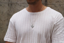 Load image into Gallery viewer, Custom Silver Two Initial Monogram Necklace for Men with Curb Chain