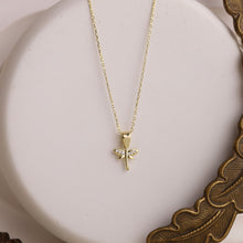 Load image into Gallery viewer, Dainty Gold Dragonfly Necklace | Minimalist 14K CZ Pendant | Elegant Gift for Her