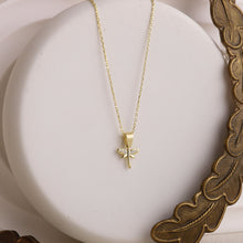 Load image into Gallery viewer, Dainty Gold Dragonfly Necklace | Minimalist 14K CZ Pendant | Elegant Gift for Her