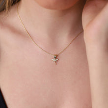Load image into Gallery viewer, Dainty Gold Dragonfly Necklace | Minimalist 14K CZ Pendant | Elegant Gift for Her