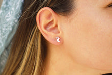 Load image into Gallery viewer, Ethereal Glam Ghost Stud Earrings with Dazzling Crystal Accents