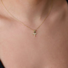 Load image into Gallery viewer, Dainty Gold Dragonfly Necklace | Minimalist 14K CZ Pendant | Elegant Gift for Her