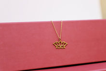 Load image into Gallery viewer, Lotus Blossom Necklace - Dainty Handmade Sterling Silver, Gold &amp; Rose Gold Pendant for Friendship &amp; Birthdays