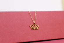 Load image into Gallery viewer, Lotus Blossom Necklace - Dainty Handmade Sterling Silver, Gold &amp; Rose Gold Pendant for Friendship &amp; Birthdays