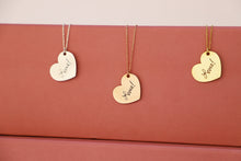 Load image into Gallery viewer, Actual Handwriting Heart Necklace | Custom Engraved Sterling Silver Charm | Unique Gift for Her