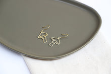 Load image into Gallery viewer, Gleaming Gold Dangle Earrings with Enchanting Mushroom Design