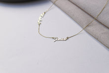 Load image into Gallery viewer, Custom Gold Name Plate Choker Necklace | Personalized Baby Name Jewelry | Dainty Handmade Gifts for Mom