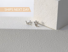 Load image into Gallery viewer, Ethereal Glam Ghost Stud Earrings with Dazzling Crystal Accents