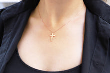 Load image into Gallery viewer, Gleam &amp; Grace Custom Gold Cross Necklace - Dainty 14Kt Gold Filled Design for Meaningful Gifts