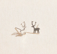 Load image into Gallery viewer, Deerly Loved Sterling Silver Stud Earrings – Festive Reindeer Charm