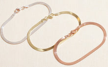 Load image into Gallery viewer, 14K Gold Herringbone Bracelet - Exquisite Handmade Italian Design in Sterling Silver