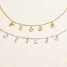 Load image into Gallery viewer, Personalized Name Necklace - Dangle Gothic Old English Design