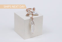 Load image into Gallery viewer, SilverGoldandRose Elegant Gum Hoop Earrings with Baroque Freshwater Pearls