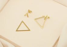 Load image into Gallery viewer, Triangle Ear Jacket Earrings with Dazzling Geometric Design
