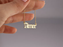 Load image into Gallery viewer, GoldGlow Personalized 14k Gold Old English Name Necklace - Custom Gothic Style Gift