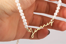 Load image into Gallery viewer, SilverGoldandRose Personalized Pearl Name Necklace - Handmade Jewelry Gift for Women