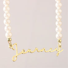 Load image into Gallery viewer, SilverGoldandRose Personalized Pearl Name Necklace - Handmade Jewelry Gift for Women