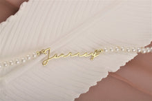Load image into Gallery viewer, SilverGoldandRose Personalized Pearl Name Necklace - Handmade Jewelry Gift for Women