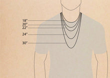 Load image into Gallery viewer, SilverCraft Men's Initial Necklace - Personalized Gothic Style Box Chain Jewelry
