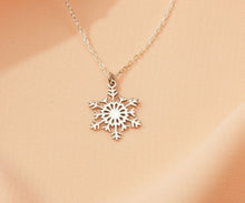 Load image into Gallery viewer, Snowflake Elegance Necklace - Sterling Silver Winter Charm