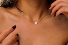Load image into Gallery viewer, Opal Essence Heart-Shaped White Opal Necklace for Timeless Elegance
