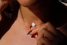 Load image into Gallery viewer, Opal Essence Heart-Shaped White Opal Necklace for Timeless Elegance