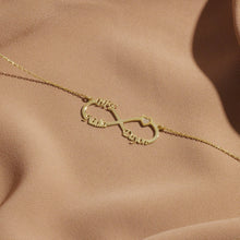 Load image into Gallery viewer, Infinity Name Necklace with Heart - Personalized Sterling Silver Jewelry
