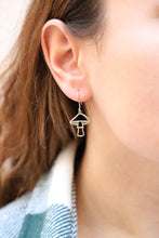 Load image into Gallery viewer, Gleaming Gold Dangle Earrings with Enchanting Mushroom Design