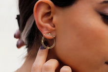 Load image into Gallery viewer, Radiant Glow Round Ear Jacket Earrings - Dazzling Design for Effortless Elegance
