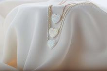 Load image into Gallery viewer, Opal Essence Heart-Shaped White Opal Necklace for Timeless Elegance
