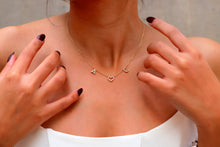 Load image into Gallery viewer, Dainty Initial Pave Necklace with Diamond Heart