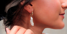 Load image into Gallery viewer, SilverGoldandRose Elegant Gum Hoop Earrings with Baroque Freshwater Pearls