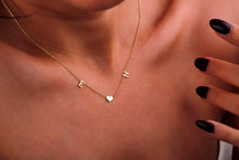Load image into Gallery viewer, Heartfelt Initials Necklace | Custom Double Initial &amp; Heart Design