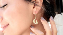 Load image into Gallery viewer, Lunar Cat Dangle Earrings – Enchanting Moonlit Design for Cat Lovers