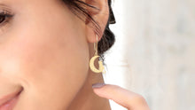 Load image into Gallery viewer, Lunar Cat Dangle Earrings – Enchanting Moonlit Design for Cat Lovers