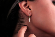 Load image into Gallery viewer, Ankh Symbol Earrings - Handmade 14K Gold, Sterling Silver, Rose Gold