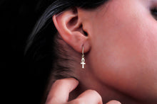 Load image into Gallery viewer, Ankh Symbol Earrings - Handmade 14K Gold, Sterling Silver, Rose Gold