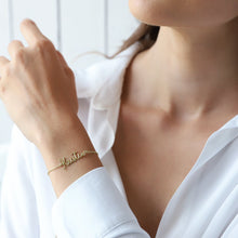 Load image into Gallery viewer, SilverGoldandRose Personalized Birthstone Name Bracelet &amp; Anklet - Custom Jewelry for Unique You