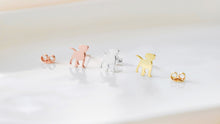 Load image into Gallery viewer, Pawfectly Silver Puppy Stud Earrings | Adorable Minimalist Dog Jewelry for Pet Lovers