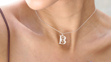 Load image into Gallery viewer, SilverGoldandRose Initials Charm Necklace - Personalized Solid Gold, Rose Gold, or Sterling Silver Design