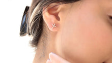 Load image into Gallery viewer, Cross Stud Earrings in 925 Sterling Silver by SilverGoldandRose